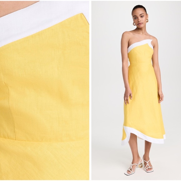 NWT Staud Sirani Maxi Linen Strapless Dress - Picture 3 of 8